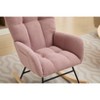 Racxily Teddy Fabric Nursery Rocking Glider Chair - 3 of 4