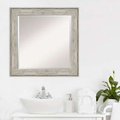 Crackled Silver Rectangular Bathroom Vanity Wall Mirror