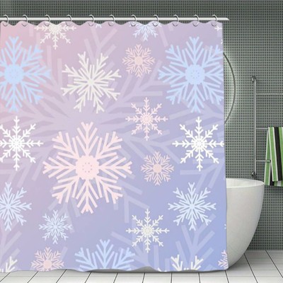 Various Snow Pattern Shower Curtain ¨C Waterproof Polyester, Winter Bathroom D¨¦cor, Durable and Easy to Clean 70.8x70.8 Inch