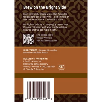 Don Francisco's Cinnamon Hazelnut Flavored Medium Roast Ground Coffee Can - 10oz
