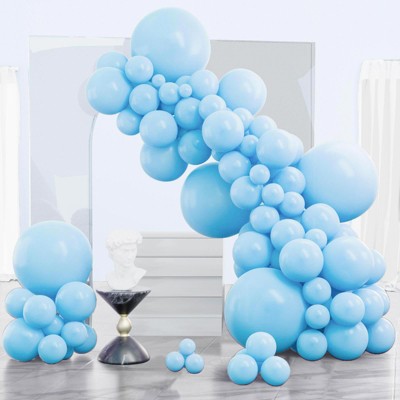 PartyWoo Balloons Light Blue Baby Pastel Sky Aqua 18 12 10 5 Inch 140 pcs
