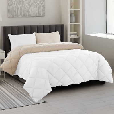 Reversible Comforter Set with Matching Pillowcases 3Pc Down Alternative Ultra Soft Solid Microfiber Comforters Durable Bedding - Lux Decor Collation