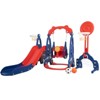 Infurnic Baby Activity Gyms, Extra-Long Slide with 2 Basketball Hoops, for Indoor or Outdoor Playground, Multicoloured, 55.12"*70.05"*50" - 2 of 4