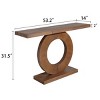 53.2'' Narrow Modern Console Table with Sculptural Circular Pedestal Base for Entryway or Behind Sofa-Baofuwish - 4 of 4