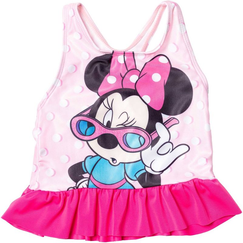 Disney Minnie Mouse Baby Girls Racerback Tankini Top and Bikini Bottom Swim Set Toddler, 2 of 6