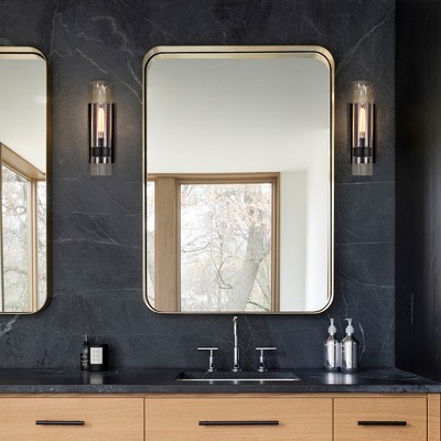 Black Cylinder Glass Wall Sconce with Matte Finish