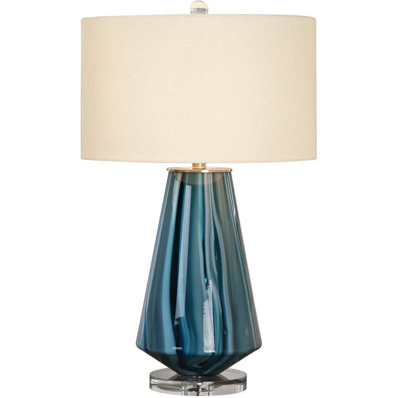 Uttermost Pescara 29" Teal-Gray and Blue-Swirl Glass Modern Table Lamp, 1 of 3