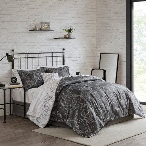 9Pcs Comforter Set, Modern Solid Bedding Set, Cotton Bed Comforter - 1 of 4