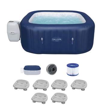 Bestway SaluSpa Hawaii AirJet Inflatable Hot Tub with 6 Pack Bestway SaluSpa Underwater Non Slip Pool and Spa Seat for Lawn and Garden Use