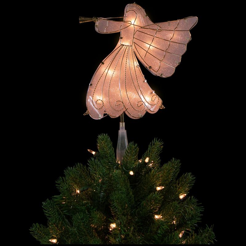 Northlight 10" Gold Angel Tree Topper, Warm White Lights, 4 of 8