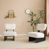 MAYEERTY Set of 2 Modern Lounge Chairs, Polyester Upholstery Sturdy Black Wood Base Minimalist Design, Living Room Bedroom Office, Beige - 3 of 4