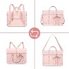Hachkiko 16 Inch Waterproof PU Leather Laptop Bag - Convertible Backpack & Briefcase with Padding for Work, Travel - 4 of 4