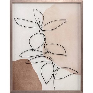 Tyler & Finn 22" x 28" Abstract Botanical Framed Art Print Under Embellished Plexi : Modern Wall Decor, Vertical Lithograph - 1 of 4