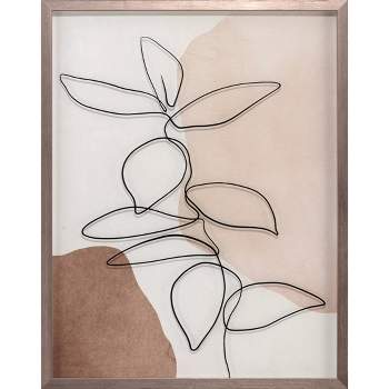 22" x 28" Abstract Botanical Framed Art Print Under Embellished Plexi - Tyler & Finn