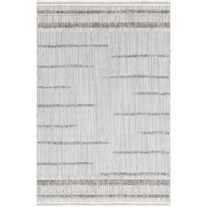 Nuloom Roselia Striped 5x8 Indoor Area Rug for Living Room Bedroom Dining Room Kitchen, Light Grey/Ivory - 1 of 4