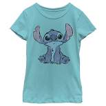 Girl's Lilo & Stitch Distressed and Fluffy Stitch Ears T-Shirt