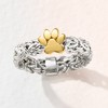 Ross-Simons Sterling Silver and 14kt Yellow Gold Paw Print Byzantine Ring - 4 of 4