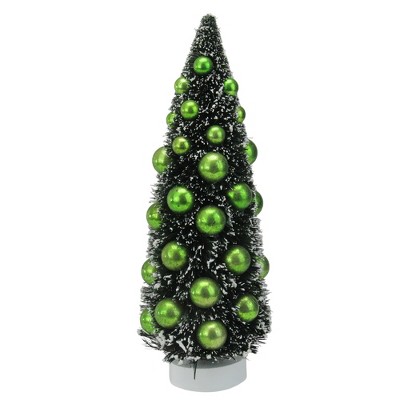 Northlight 12" Green and White Tree with Ornaments Christmas Tabletop Decor