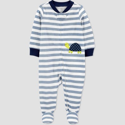 Image of Baby Boys' Turtle Footed Pajama - Just One You® made by carter's White/Gray 3M