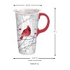 Evergreen Ceramic Travel Cup 17oz. ,withbox and Tritan Lid Perching Cardinal - 2 of 4