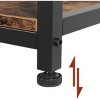 Acekool Crescent Moon Bookshelf, 6-Tier Industrial Display Shelf, Retro Brown Wood with Black Metal, Adjustable Feet, for Living Room Office Bedroom - 4 of 4