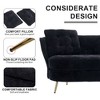 CAVINAS Polyester Loveseat Sofa Chair, Upholstered Couch with Golden Metal Legs, Club 2-Seat Sofa for Living Room Reading Room Bedroom Apartment - 3 of 4