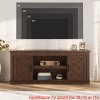 Farmhouse TV Stand for 70/75 in TVs, 65 in Long Entertainment Center w/ 2 Door &Open Storage Shelf, Rustic Fluted Television Consoles Stands - 3 of 4
