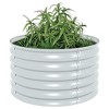 vidaXL Galvanized Steel Raised Garden Bed - Silver Metal Plant Box for Outdoor Gardening, 31.5x31.5x17.3 Inch - Weather Resistant Flower/Herb Planter - 4 of 4