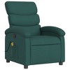 vidaXL Massage Recliner Chair-Manual Adjustable Armchair-Vibration Massage-Dark Green Fabric-Sturdy Frame-Living Room Comfort - 3 of 4