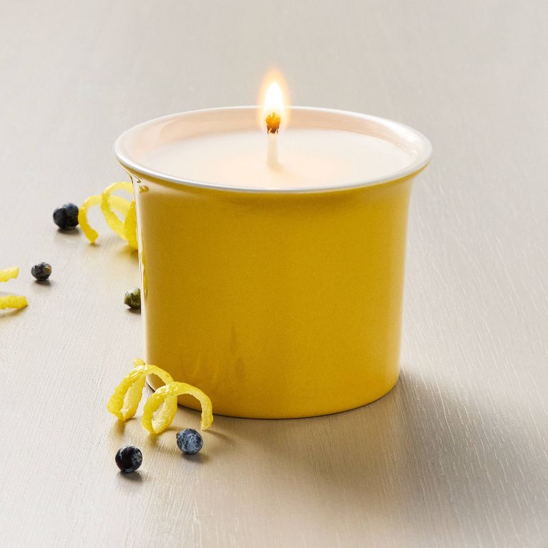 Two-Tone Ceramic Golden Hour Jar Candle Yellow/Cream - Hearth & Hand™ with Magnolia, 3 of 5
