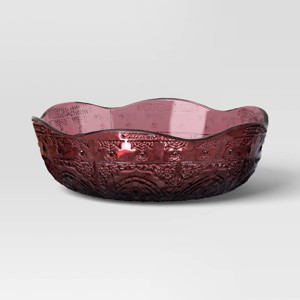 Glass Candy Bowl Burgundy - Threshold™ - 1 of 3