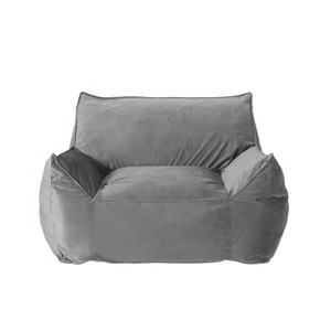 NicBex Soft Velveteen Bean Bag Chair with Armrest,High Density Foam Filled Lazy Sofa Single Beanbag with Removable Cover&Safety Zippers - 1 of 4