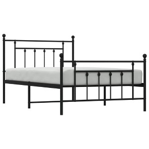 vidaXL Steel Metal Bed Frame with Functional Headboard and Footboard, Robust Construction - 1 of 4