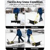 Snow Pusher Shovel with Wheels,Adjustable Ergonomic T-Handle Snow Plow for Driveway, Heavy Duty Wheeled Rolling Shovels with Angeled Blade,29in - 4 of 4