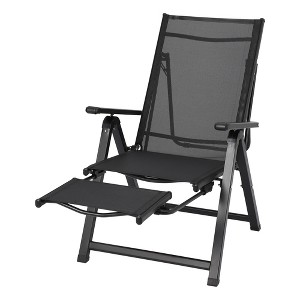 Outdoor Folding Patio Chairs, Foldable Patio Chair with Armrests, Adjustable Positions, Retractable Footrest, Garden 330lbs, for Patio, Backyard - 1 of 4