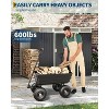 COZONY Poly Dump Cart, 600/1200 lbs Heavy Duty Garden Wagon, 10" No-Flat Tires, Quick Release, Adjustable Handle, Utility Yard Cart for Landscaping - 2 of 4