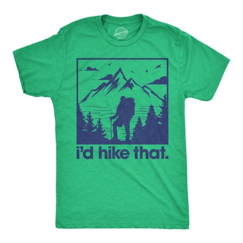 Мужские футболки Crazy Dog T-Shirts, Inc. Mens Funny T Shirts Id Hike That Sarcastic Hiking Nature Graphic Novelty Tee for Men - Crazy Dog Men's T Shirt For Campers Green L