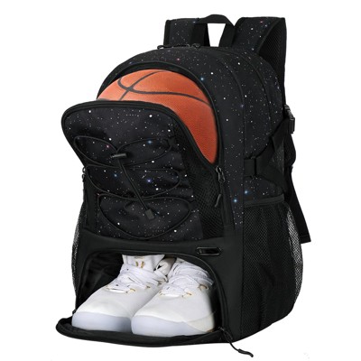 Generic Basketball Backpack,Large Sports Bag with Ball Compartment & Shoe Compartment