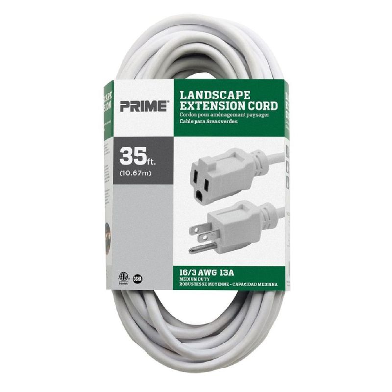 Prime Outdoor 35 ft. L White Extension Cord 16/3 SJTW, 1 of 2