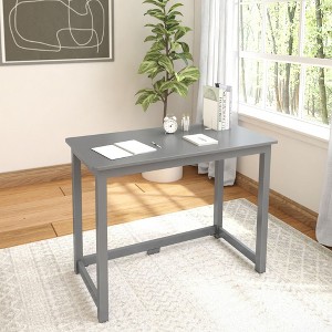 Plank+Beam Solid Wood Writing Desk, Simple Desk for Bedroom, Home Office Study Desk, 39.5" - 1 of 4