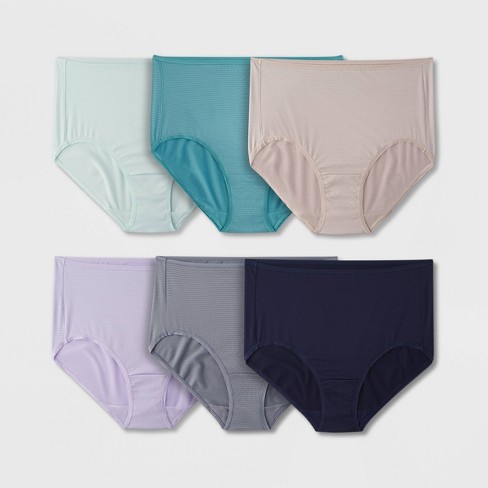 Fruit Of The Loom Women's 6pk Breathable Cooling Striped Briefs - Colors  May Vary 8 : Target