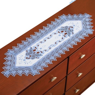 Collections Etc Butterfly Lace  Dresser Scarf