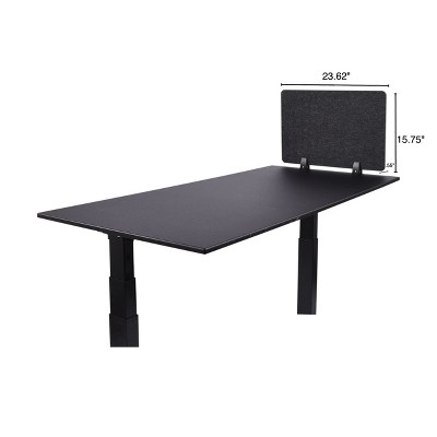 Anthracite Gray 24" x 16" Clamp-On Acoustic Desk Divider