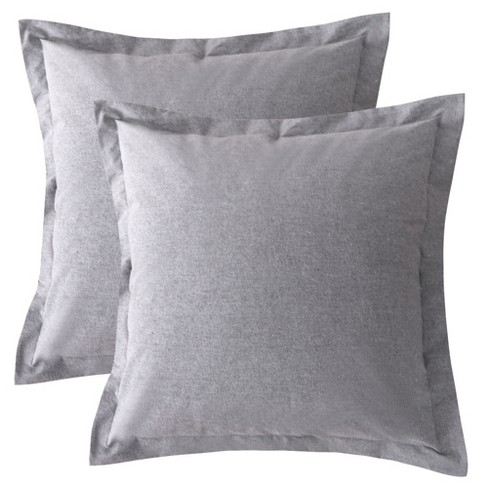 Levtex Home Washed Linen Square Pillow Cover, Set of 2 - Light Grey