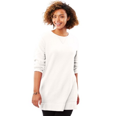 Woman Within High Pile Fleece Sweatshirt