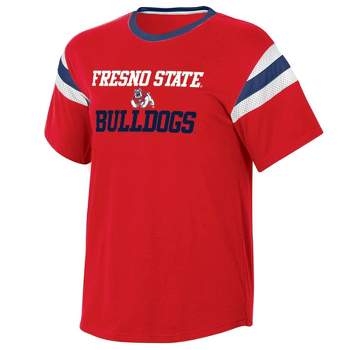 NCAA Fresno State Bulldogs Women's Short Sleeve Stripe T-Shirt