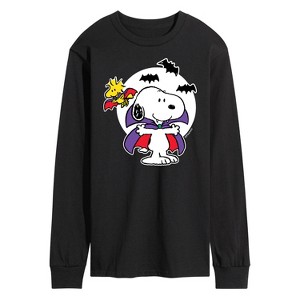 Men's - Peanuts - Snoopy Woodstock Vampire Long Sleeve Graphic T-Shirt - 1 of 4