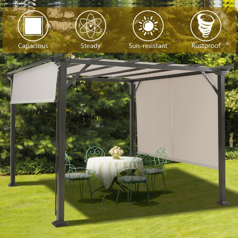 Tangkula 10' X 10' Pergola Kit Metal Frame Gazebo &Canopy Cover Patio Furniture Shelter, 5 of 11