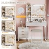 Vanity Desk with Mirror and Lights, Makeup Vanity Desk with Sliding Lighted Mirror, Dressing Table Set with 4 Drawers, Cushioned Stool - 4 of 4