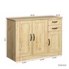 NicBex 43.3" Modern 2-Doors Sideboard,Kitchen Storage Cabinets with 2 Drawers and 1 Side Cabinet for Kitchen and Dining Room,Oak/Walnut - 3 of 4